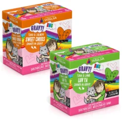 BFF Tuna & Salmon Sweet Cheeks Dinner In Gravy Wet Cat Food Pouches & BFF Tuna & Lamb Luv Ya Dinner In Gravy Wet Cat Food Pouches
