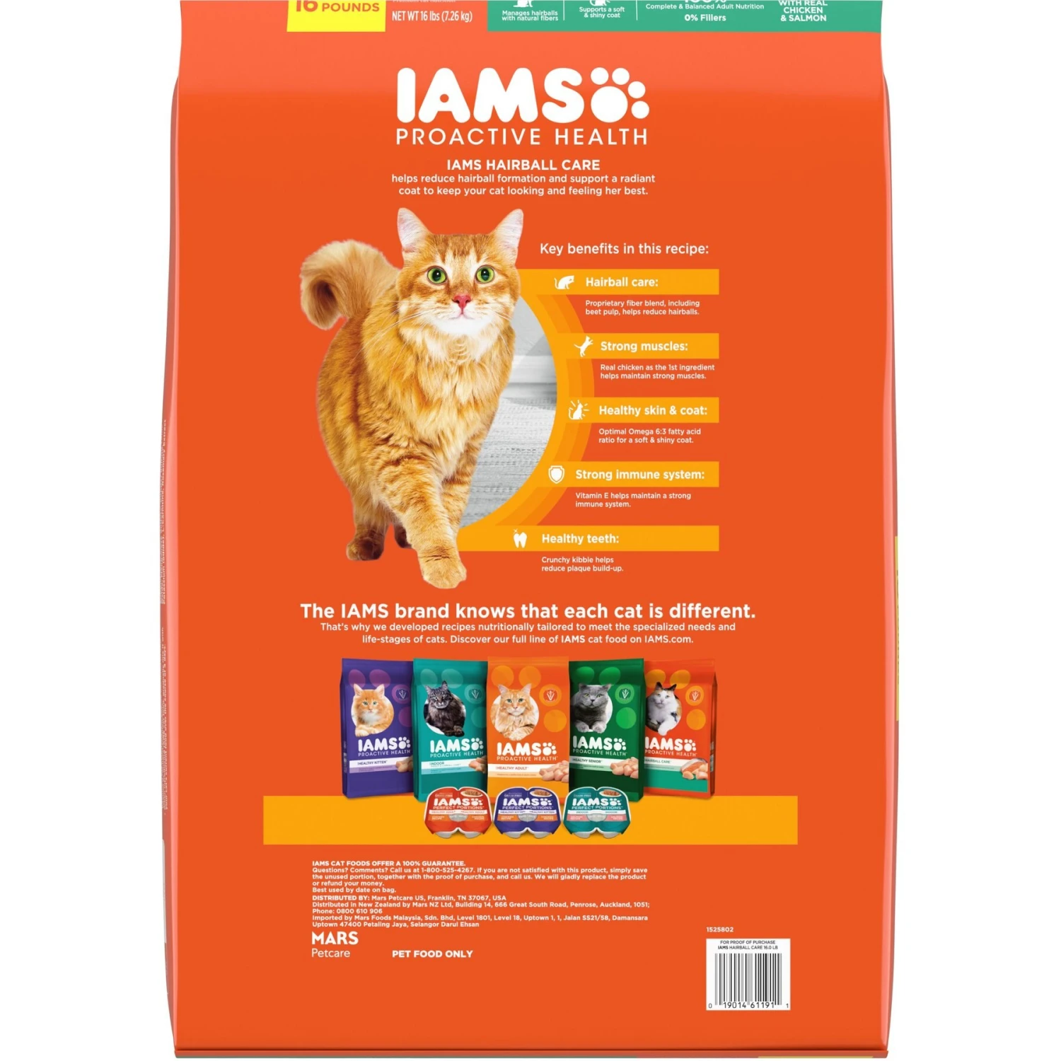 Iams ProActive Health Adult Hairball Care With Chicken & Salmon Dry Cat Food 2 Iams ProActive Health Adult Hairball Care With Chicken & Salmon Dry Cat Food - Image 2
