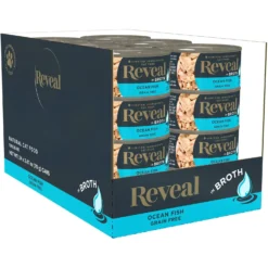 Reveal Natural Grain-Free Ocean Fish In Broth Flavored Wet Cat Food, 2.47-oz Can, Case Of 24