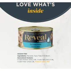 Reveal Natural Grain-Free Ocean Fish In Broth Flavored Wet Cat Food, 2.47-oz Can, Case Of 24 -Furry Feast 637766 PT2. AC SS1800 V1663105887