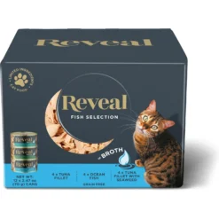 Reveal Natural Grain-Free Variety Of Fish In Broth Flavored Wet Cat Food