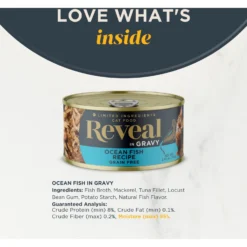 Reveal Natural Grain-Free Ocean Fish In Gravy Flavored Wet Cat Food, 2.47-oz Can, Case Of 24 -Furry Feast 637990 PT2. AC SS1800 V1663106881