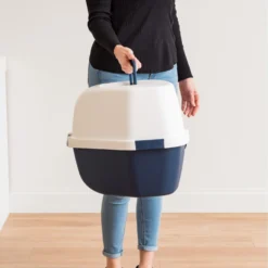 IRIS USA Hooded Corner Cat Litter Box With Front Door Flap -Furry Feast 645502 PT7. AC SS1800 V1685464639