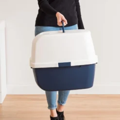 IRIS USA Jumbo Enclosed Hooded Cat Litter Box With Front Door Flap -Furry Feast 645518 PT3. AC SS1800 V1687785343