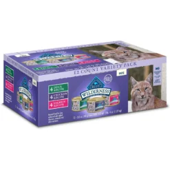 Blue Buffalo Wilderness Pate Variety Pack Duck, Chicken & Salmon Grain-Free Cat Canned Food + 2 Items -Furry Feast 646846 PT1. AC SS1800 V1664560550