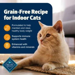 Blue Buffalo Freedom Indoor Weight Control Chicken Recipe Grain-Free Dry Cat Food -Furry Feast 64715 PT3. AC SS1800 V1649134337