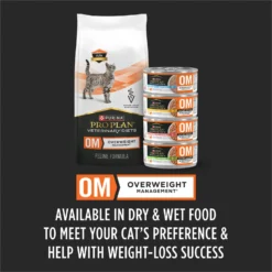 Purina Pro Plan Veterinary Diets OM Overweight Management Dry Cat Food -Furry Feast 64887 PT5. AC SS1800 V1700160741