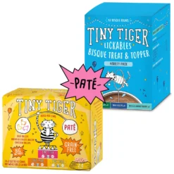Tiny Tiger Pate Beef & Poultry Recipes Variety Pack Grain-Free Canned Cat Food & Tiny Tiger, Lickables, Variety Pack, Bisque Cat Treat & Topper