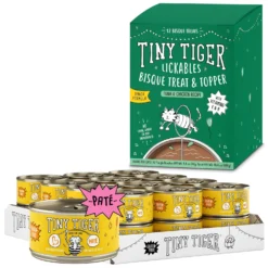 Tiny Tiger Pate Chicken Recipe Grain-Free Canned Cat Food & Tiny Tiger Lickables, Senior Formula, Tuna & Chicken Recipe, Bisque Cat Treat & Topper