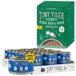 Tiny Tiger Chunks In Gravy Tuna Recipe Grain-Free Canned Cat Food & Tiny Tiger Lickables, Senior Formula, Tuna & Chicken Recipe, Bisque Cat Treat & Topper
