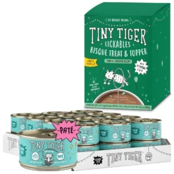 Tiny Tiger Pate Seafood Recipe Grain-Free Canned Cat Food & Tiny Tiger Lickables, Senior Formula, Tuna & Chicken Recipe, Bisque Cat Treat & Topper