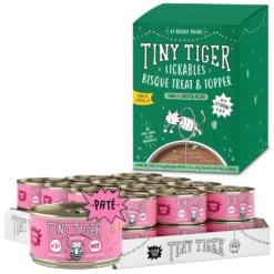Tiny Tiger Pate Salmon Recipe Grain-Free Canned Cat Food & Tiny Tiger Lickables, Senior Formula, Tuna & Chicken Recipe, Bisque Cat Treat & Topper