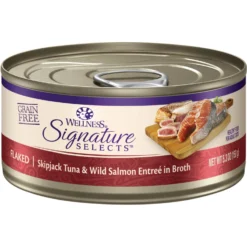 Wellness CORE Signature Selects Shredded Boneless Chicken & Chicken Liver Entree In Sauce Grain-Free Natural Canned Cat Food & Wellness CORE Signature Selects Flaked Skipjack Tuna & Wild Salmon Entree In Broth Grain-Free Canned Cat Food -Furry Feast 662694 PT5. AC SS1800 V1667324762
