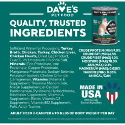 Dave's Pet Food Naturally Healthy Grain-Free Turkey & Giblets Dinner Canned Cat Food -Furry Feast 66738 PT5. AC SS1800 V1517259988