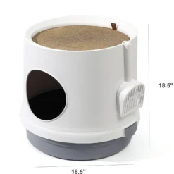 Hanamya Cat Litter Box With Scoop & Scratcher -Furry Feast 677142 PT3. AC SS1800 V1680729844