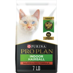Purina Pro Plan Adult Indoor Hairball Management Salmon & Rice Formula Dry Cat Food
