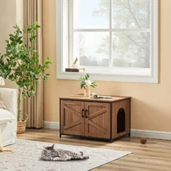 Unipaws Cat Litter Box Enclosure With Top Opening, Large -Furry Feast 680950 PT1. AC SS1800 V1666385782