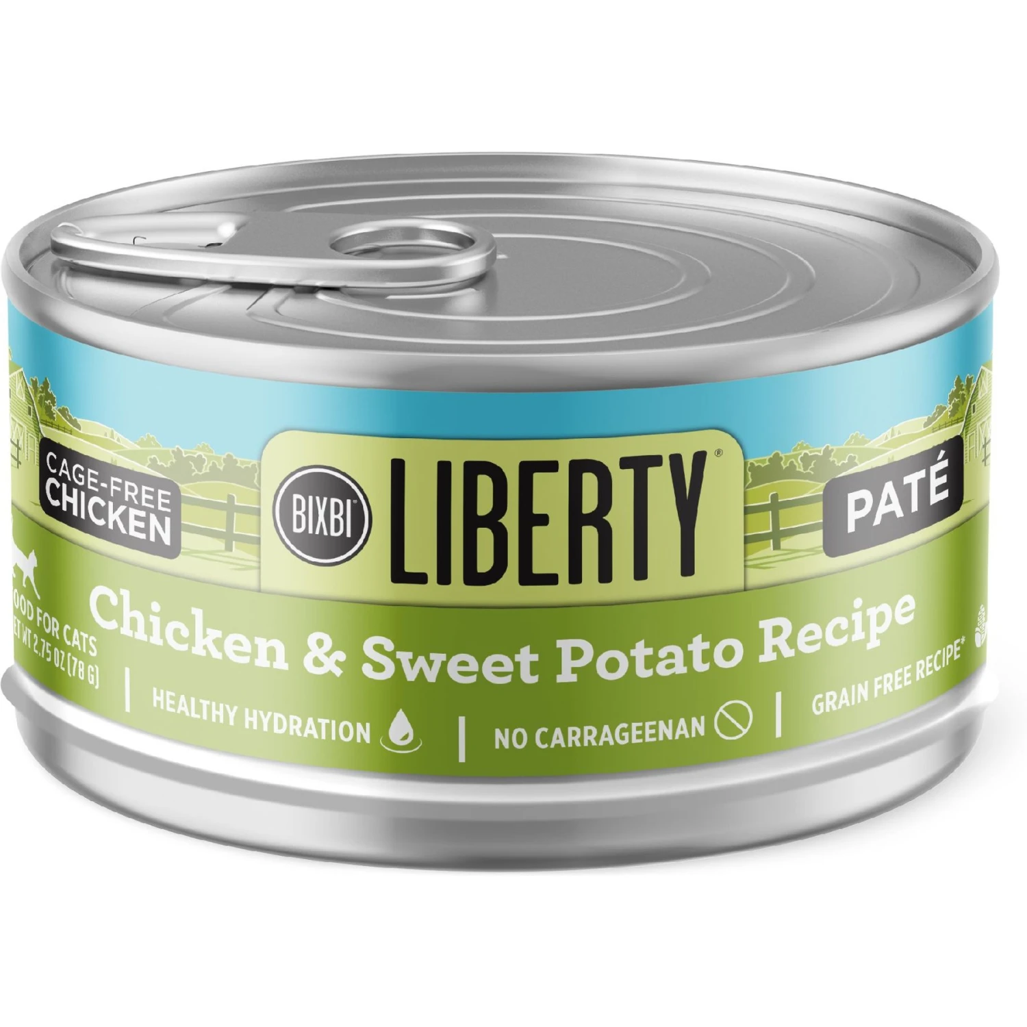 BIXBI Liberty Chicken With Sweet Potato Pate Recipe Grain-Free Wet Cat Food, 2.75-oz Can, Case Of 24 1 BIXBI Liberty Chicken With Sweet Potato Pate Recipe Grain-Free Wet Cat Food, 2.75-oz Can, Case Of 24