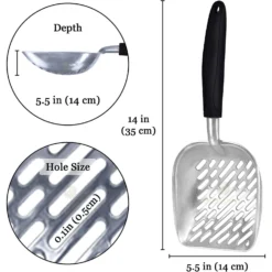 SunGrow Wide & Deep Metal Cat Litter Scooper 8 SunGrow Wide & Deep Metal Cat Litter Scooper -Furry Feast 693254 PT2. AC SS1800 V1687197203