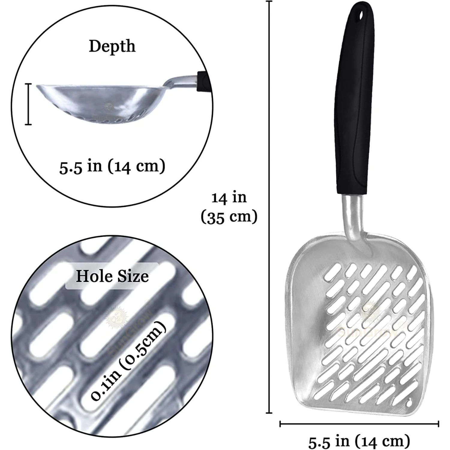SunGrow Wide & Deep Metal Cat Litter Scooper 3 SunGrow Wide & Deep Metal Cat Litter Scooper - Image 3