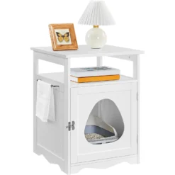 Yaheetech Box Furniture With Open Shelf Cat Litter Box -Furry Feast 705174 PT1. AC SS1800 V1687375191