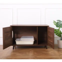 Sam's Pets Becky Box Enclosure End Table Cat Litter, Brown, Medium 11 Sam's Pets Becky Box Enclosure End Table Cat Litter, Brown, Medium -Furry Feast 713035 PT3. AC SS1800 V1669239519