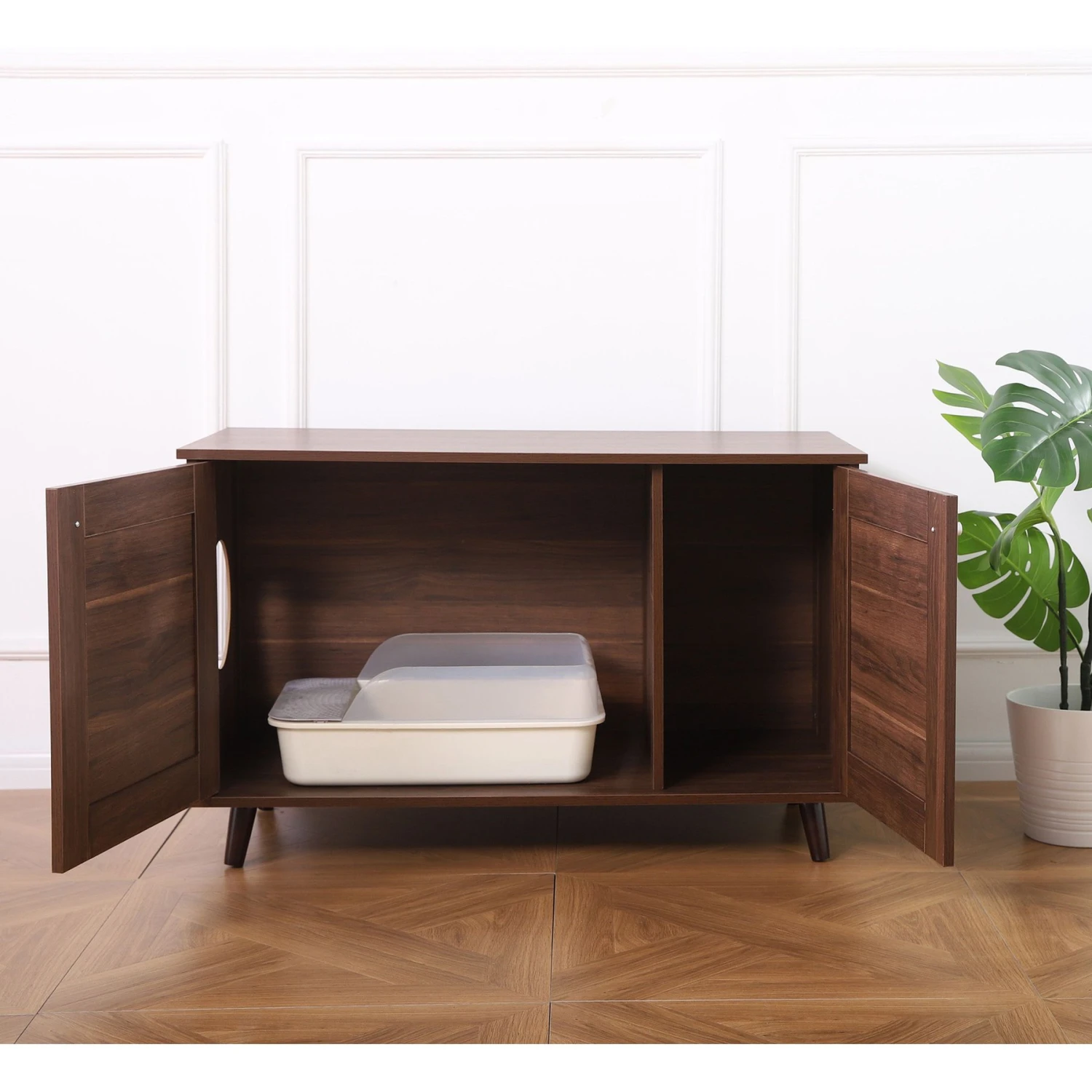 Sam's Pets Becky Box Enclosure End Table Cat Litter, Brown, Medium 4 Sam's Pets Becky Box Enclosure End Table Cat Litter, Brown, Medium - Image 4