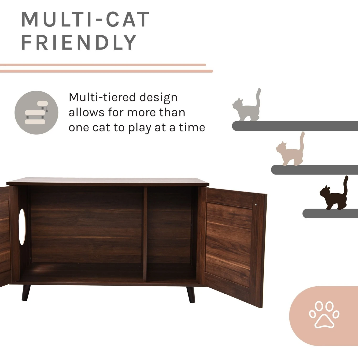 Sam's Pets Becky Box Enclosure End Table Cat Litter, Brown, Medium 8 Sam's Pets Becky Box Enclosure End Table Cat Litter, Brown, Medium - Image 8