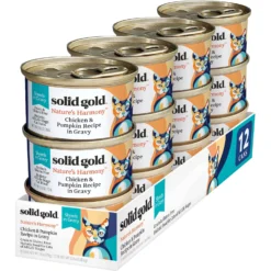Solid Gold Nature's Harmony Chicken & Pumpkin Recipe In Gravy Grain-Free Wet Cat Food, 2.8-oz Can, 24 Count