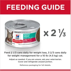 Hill's Science Diet Adult Perfect Weight Liver & Chicken Entree Canned Cat Food -Furry Feast 74246 PT8. AC SS1800 V1609449442
