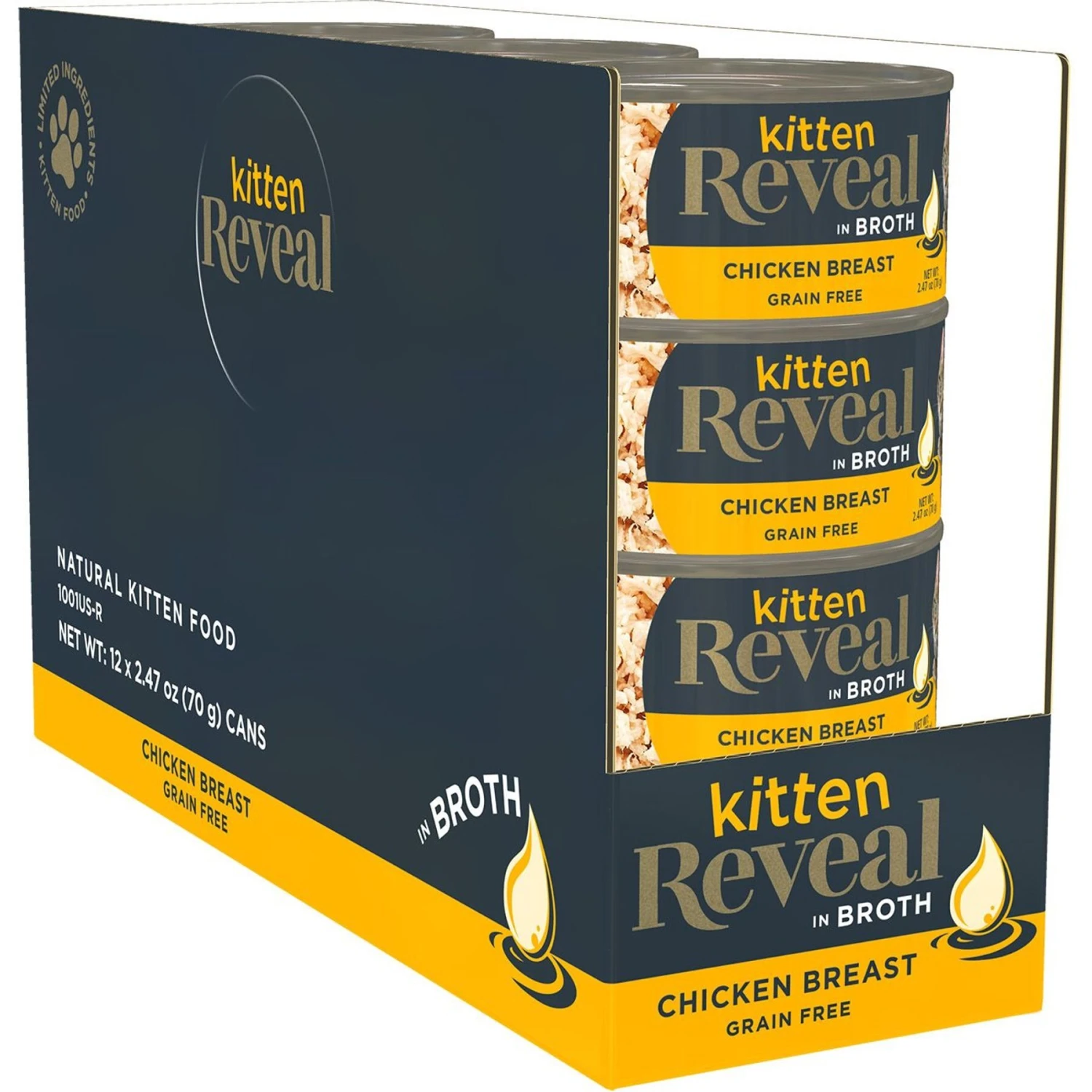 Reveal Natural Limited Ingredient Grain-Free Chicken Breast In Broth Wet Kitten Food, 2.47-oz, Case Of 12 1 Reveal Natural Limited Ingredient Grain-Free Chicken Breast In Broth Wet Kitten Food, 2.47-oz, Case Of 12