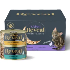 Reveal Natural Limited Ingredient Grain-Free Chicken & Tuna In Broth Variety Pack Wet Kitten Food, 2.47-oz, Case Of 8