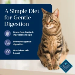 Blue Buffalo Basics Skin & Stomach Care Grain-Free Formula Duck & Potato Indoor Adult Dry Cat Food -Furry Feast 75578 PT2. AC SS1800 V1646272582