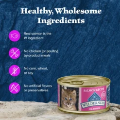 Blue Buffalo Wilderness Kitten Salmon Grain-Free Canned Cat Food -Furry Feast 75637 PT5. AC SS1800 V1646791287