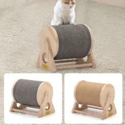 Coziwow Rotatable Cat Scratcher Post With Catnip, Beige
