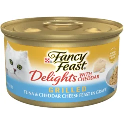 Fancy Feast Delights With Cheddar Grilled Tuna & Cheddar Cheese Feast In Gravy Canned Cat Food