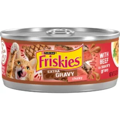 Friskies Extra Gravy Chunky With Beef In Savory Gravy Canned Cat Food