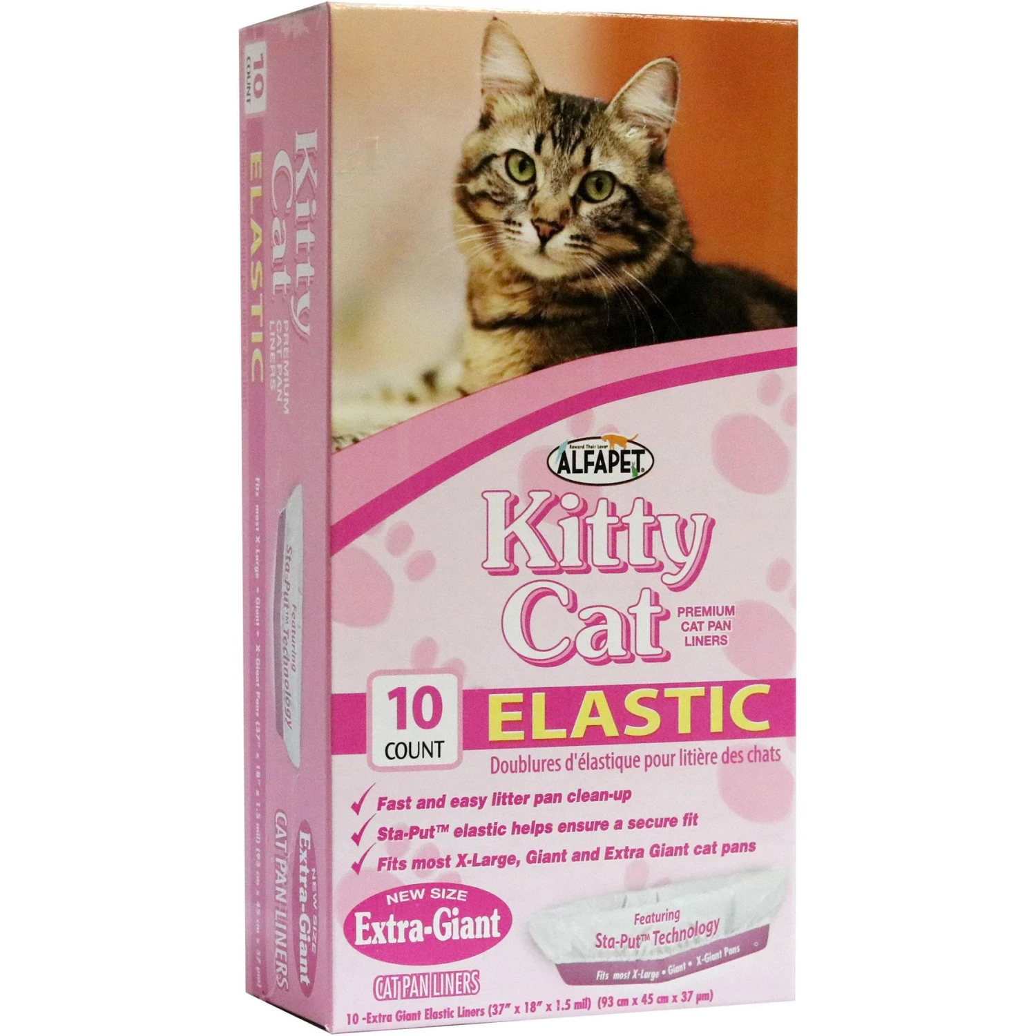 Alfa Pet Kitty Cat Elastic Litter Box Liners- Extra Giant, 10 Count 1 Alfa Pet Kitty Cat Elastic Litter Box Liners- Extra Giant, 10 Count
