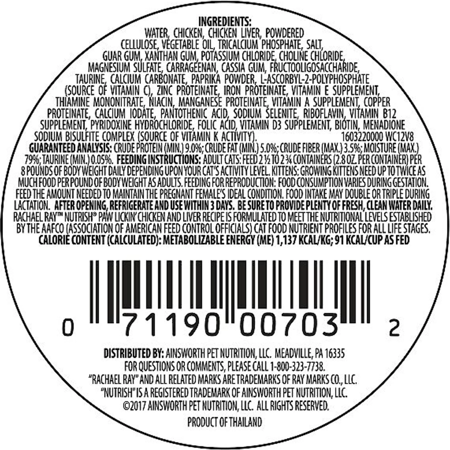 Rachael Ray Nutrish Paw Lickin' Chicken & Liver Recipe Natural Grain-Free Wet Cat Food 2 Rachael Ray Nutrish Paw Lickin' Chicken & Liver Recipe Natural Grain-Free Wet Cat Food - Image 2