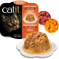 Catit Dinner Chicken With Beef & Pupmkin Cat Wet Food, 2.8-oz Can -Furry Feast 781790 PT1. AC SS1800 V1677077912