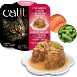 Catit Dinner Ocean Fish With Salmon & Green Beans Cat Wet Food, 2.8-oz Can -Furry Feast 781870 PT1. AC SS1800 V1677076942