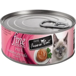 Fussie Cat Fine Dining Pate Sardine Entrée Wet Cat Food, 2.82-oz Can, Case Of 24