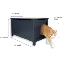 Designer Pet Products Parker Designer Catbox Litter Box Enclosure, Charcoal Black -Furry Feast 790966 PT7. AC SS1800 V1679340548