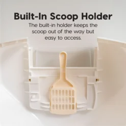 IRIS USA Hooded Corner Cat Litter Box With Front Door Flap & Scoop -Furry Feast 816574 PT3. AC SS1800 V1685131608