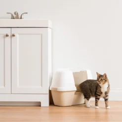 IRIS USA Hooded Corner Cat Litter Box With Front Door Flap & Scoop -Furry Feast 816574 PT8. AC SS1800 V1685131607