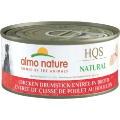 Almo Nature HQS Natural Chicken Drumstick Entree In Broth Wet Dog Food, 5.5-oz Can, Case Of 12