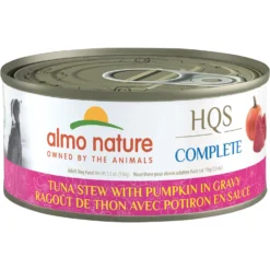 Almo Nature HQS Complete Tuna Stew With Pumpkin In Gravy Wet Dog Food, 5.5-oz Can, Case Of 12