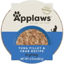 Applaws Tuna Fillet With Crab Recipe In Gravy Limited Ingredient Cat Food Pots, 2.12-oz Pot, Case Of 18