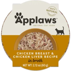 Applaws Chicken Breast With Chicken Liver In Broth Limited Ingredient Cat Food Pots, 2.12-oz Pot, Case Of 18