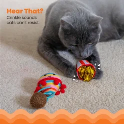 Catstages Pawrty Interactive Plush Catnip Cat Toy, Multicolor, 3 Count -Furry Feast 837446 PT2. AC SS1800 V1681836199